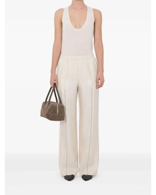 Loulou de Saison White Elastic Waist Trousers