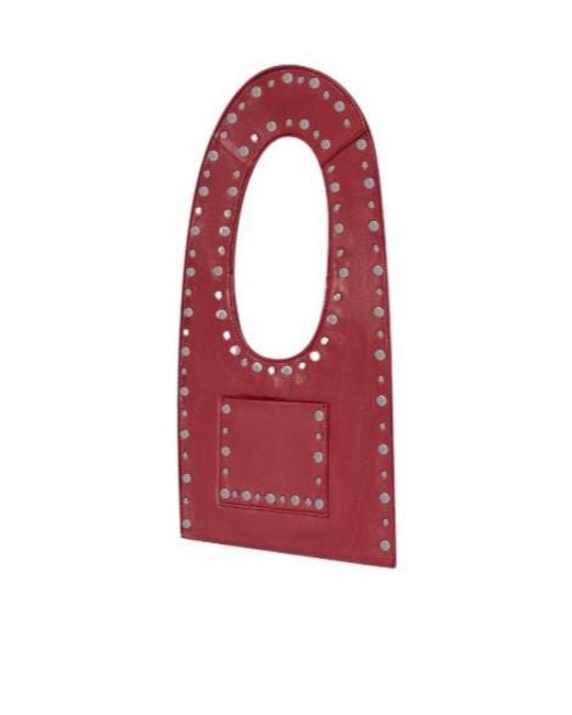 GIMAGUAS Red Studded Shoulder Bag