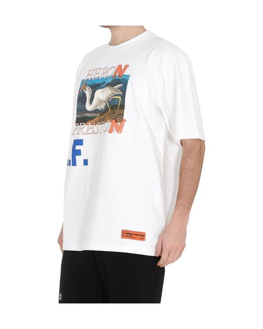 Heron Preston White Logo Print Short-Sleeved T-Shirt for men