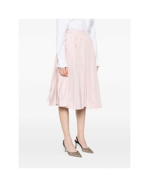 Prada Pink Pocketed Midi A-Line Skirt