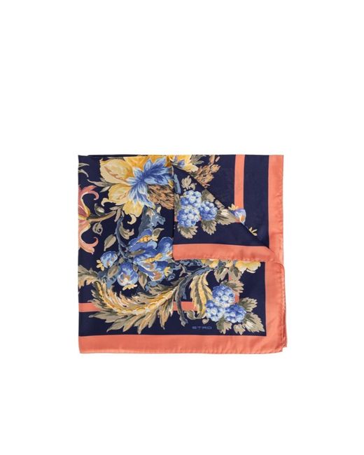 Etro Blue Pattern Scarf