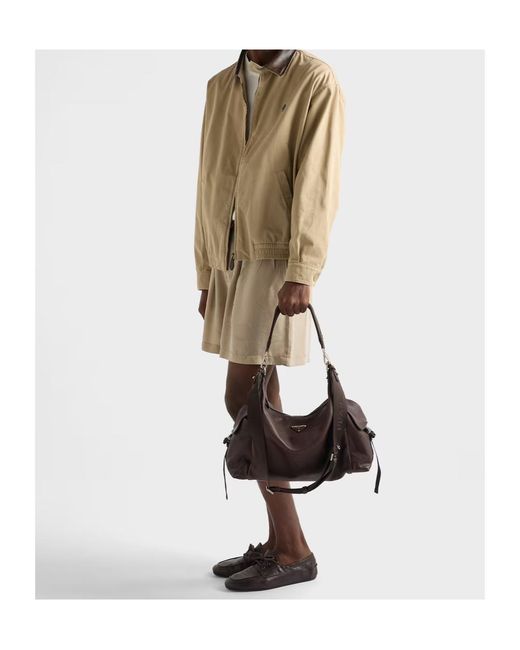 Prada Brown Explore Leather Shoulder Bag for men