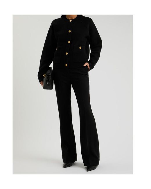 Totême Black Wool-Blend Cardigan