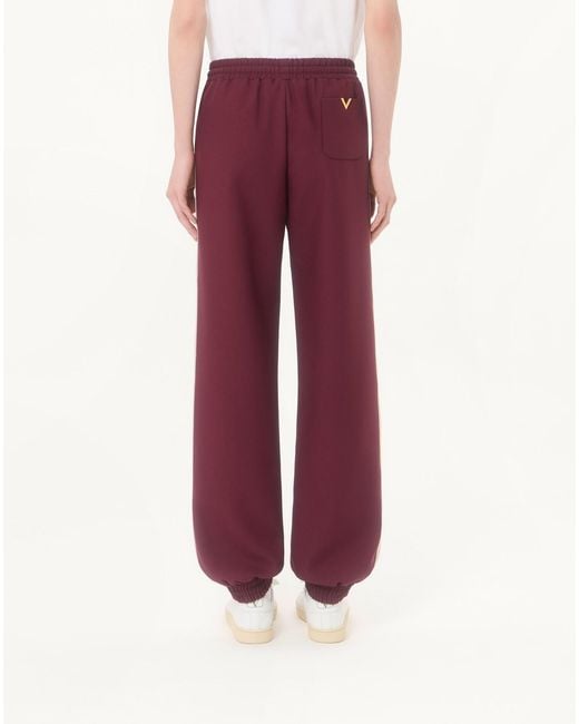 Valentino Purple Nylon Trousers With Vgold for men