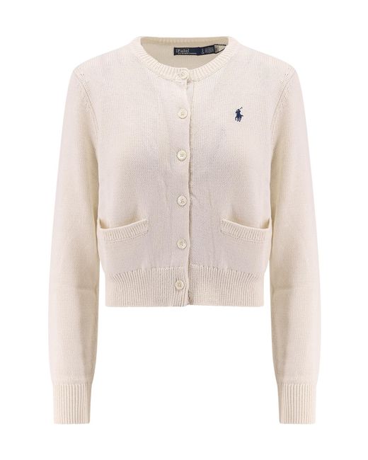 Polo Ralph Lauren White Crewneck Cardigan