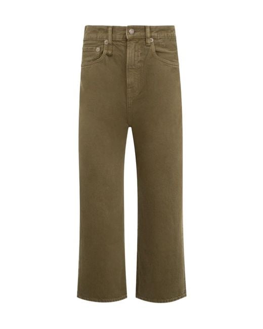 R13 Green Tailored Drop Jeans