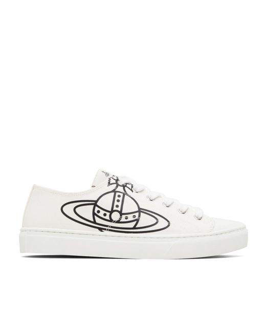 Vivienne Westwood White Low Top Canvas Plimsoll Sneakers for men