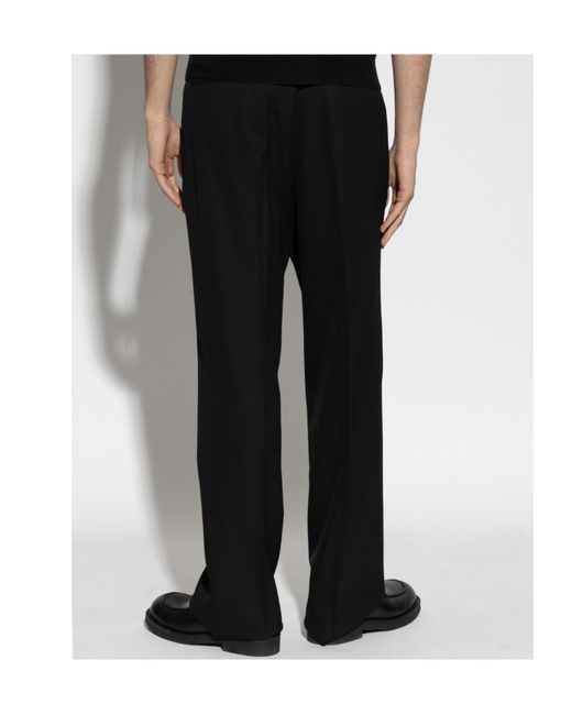 Versace Black Pleated Tailored Trousers for men