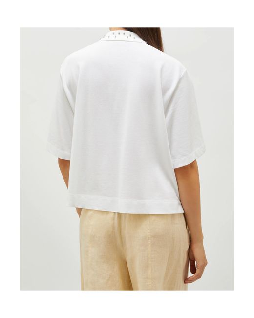 Marella White Short-Sleeved Polo Shirt