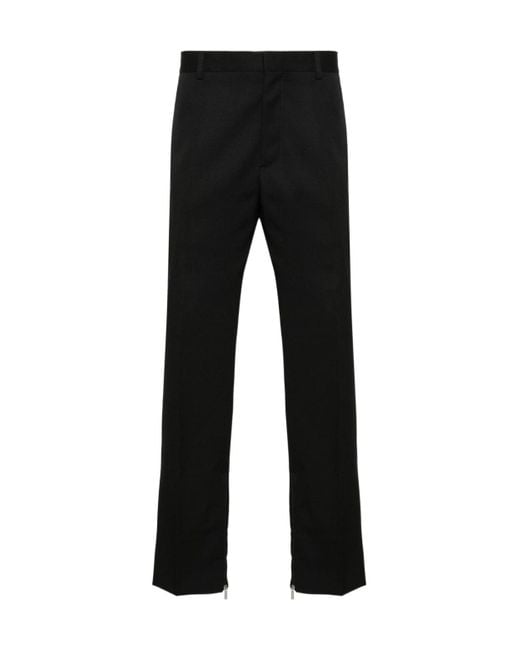 Off-White c/o Virgil Abloh Black Zip Detailed Slim Cut Trousers for men