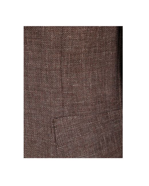 Barba Napoli Brown Easy Single Breast Jacket for men