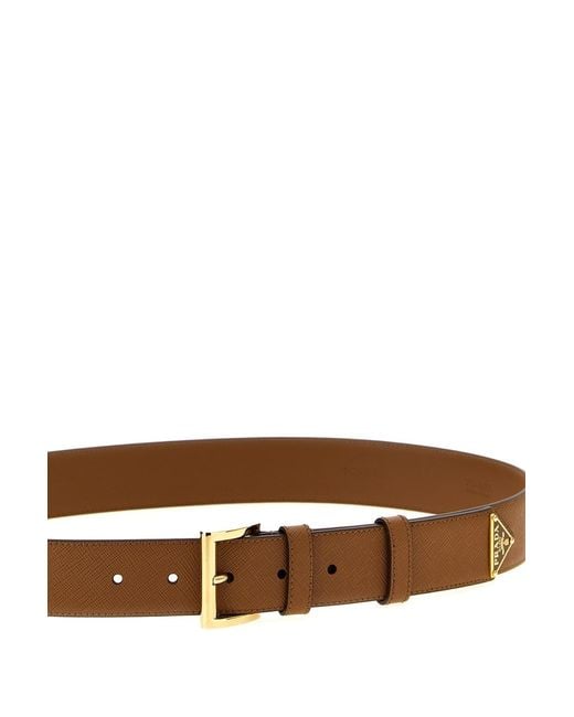 Prada Multicolor Logo Plaque Buckled Belt
