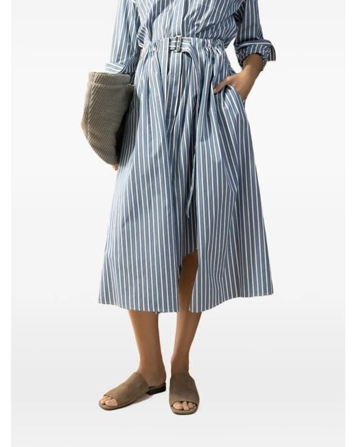 Brunello Cucinelli Blue Striped Dress