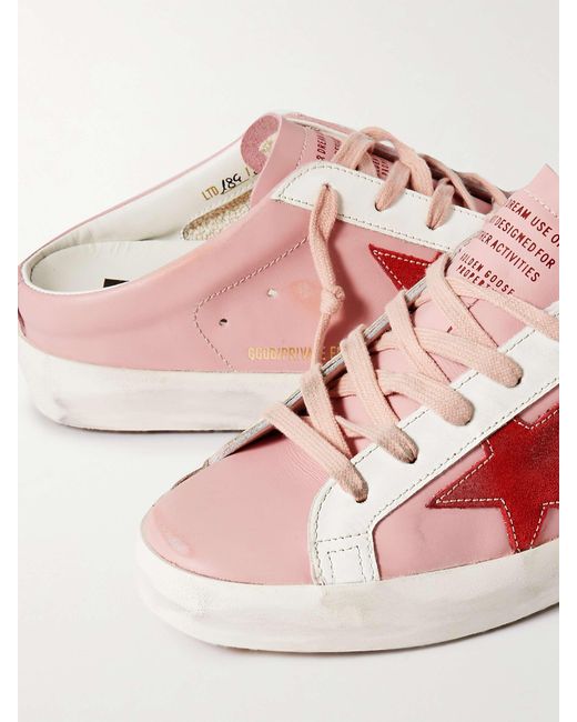 Golden Goose Deluxe Brand Pink Superstar Sabot Lace-Up Casual Shoes