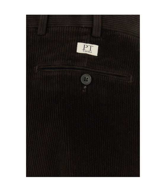 Pt Pantaloni Black Logo-Patch Trousers for men