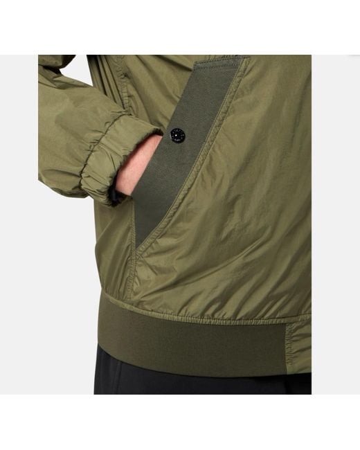 Stone Island Green Wool And Nylon Bomber Jacket for men