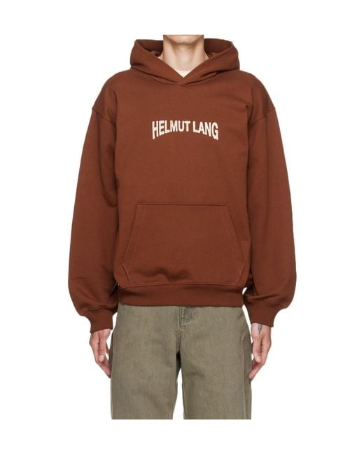 Helmut Lang Brown Long-Sleeved Hoodie for men