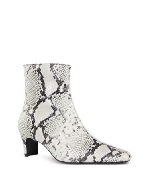 Staud White Embossed Pointed Toe Boots