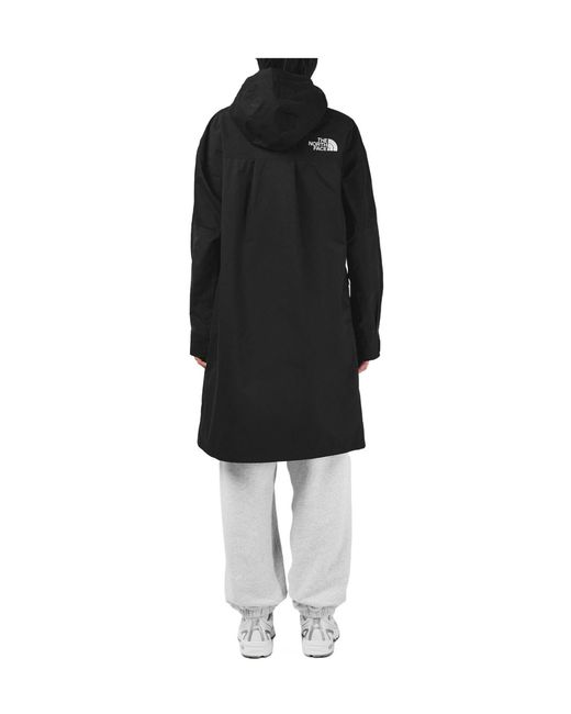 The North Face Black Hooded Long Rain Jacket