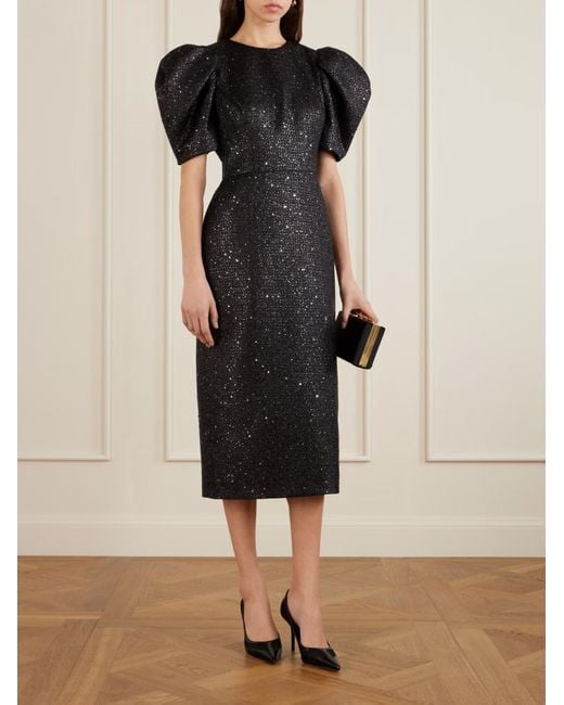 Carolina Herrera Black Sequined Dress