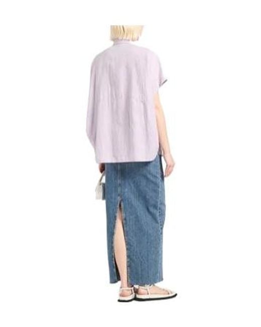 Brunello Cucinelli Purple Solid Color Short-Sleeved Top