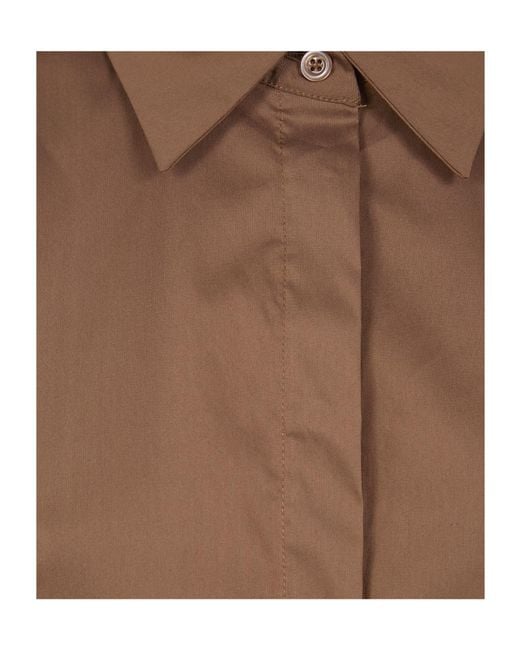 Semicouture Brown Quanta Sleeveless Box-Pleat Shirt