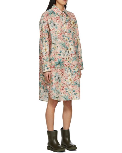 Moncler White X Palm Angels Tropical Printed Shirt