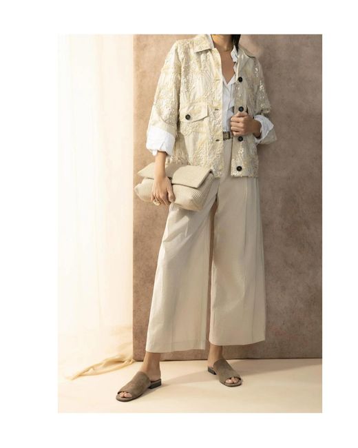 Brunello Cucinelli Natural Long-Sleeved Buttoned Jacket