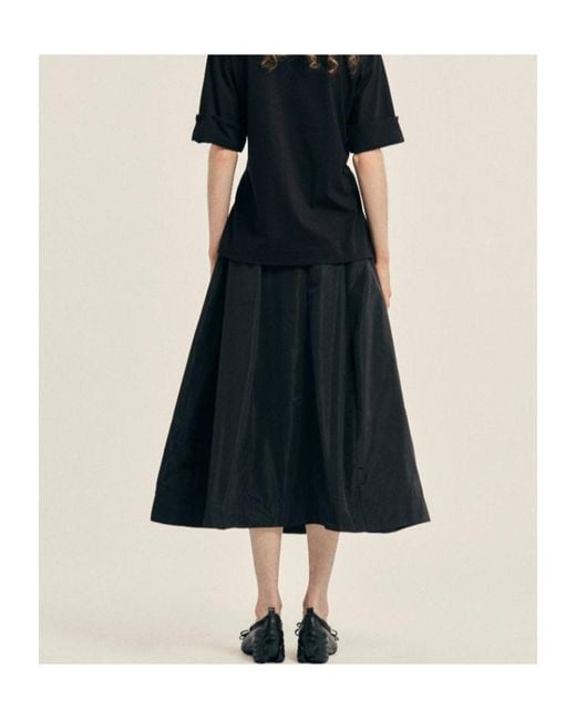 Simone Rocha Black Taffeta Circle Midi Skirt