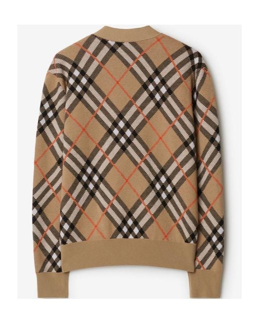 Burberry Brown Wool-Blend Check Cardigan for men