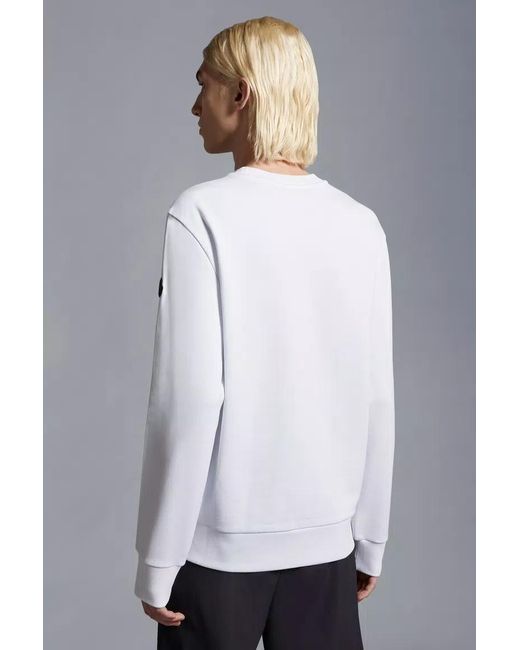 Moncler White Logo Sweatshirt for men