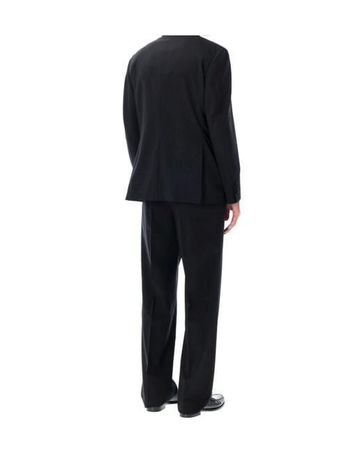 Lardini Black Double-Breasted Tailored Suit for men