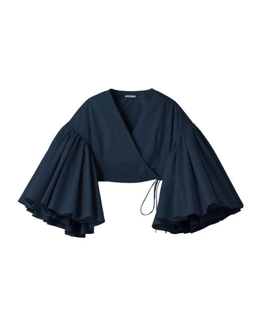 Jacquemus Blue The Paysan Wrap Top