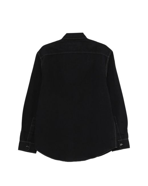 Studio Nicholson Black Collared Long-Sleeved Shirt