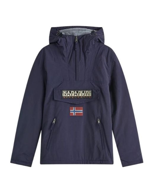 Napapijri Blue Long-Sleeved Pullover Jacket for men