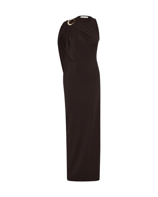 Christopher Esber Brown Stone Pin Column Dress