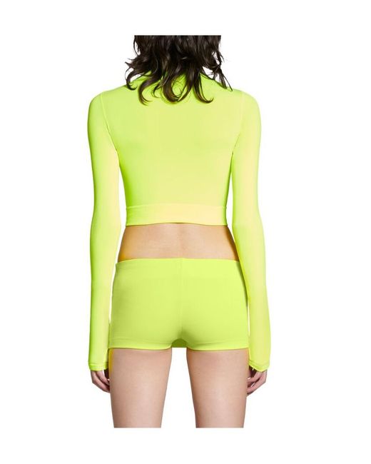 Balenciaga Yellow Turtleneck Cropped Top