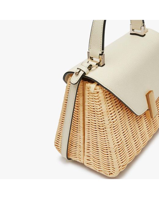 Valextra Metallic Iside Mini Woven Top Handle Bag
