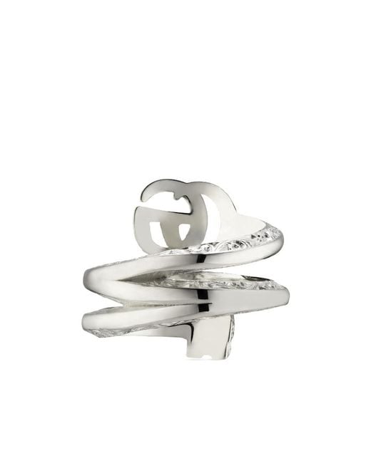 Gucci White Double G Ring