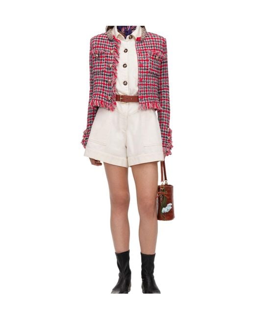 Self-Portrait Pink Long-Sleeve Casual Jacket