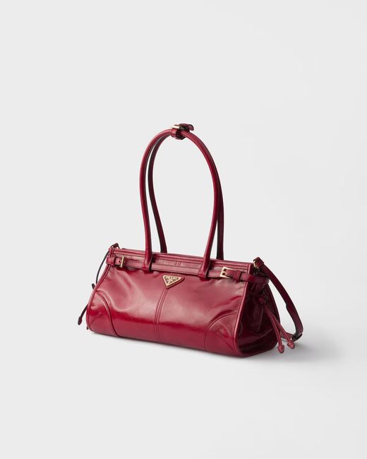 Prada Red Medium Bonnie Leather Tote Bag