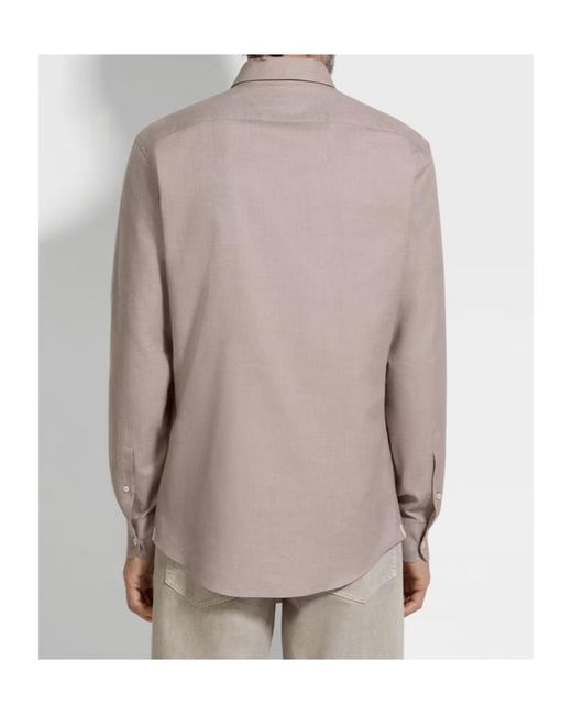Zegna Brown Cashco Shirt for men