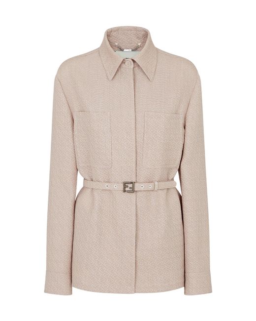 Fendi Natural Ff Wool Go-To Jacket
