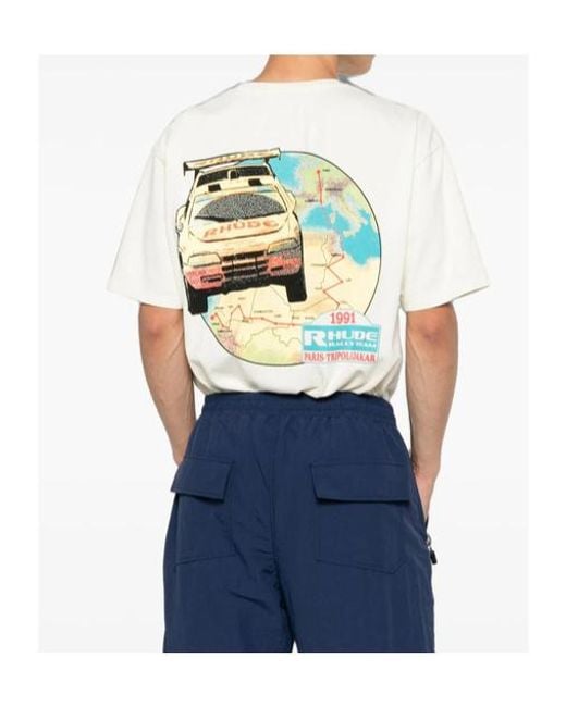 Rhude White Short-Sleeved Crewneck T-Shirt for men