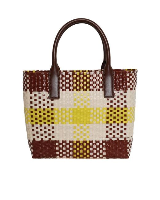 Marni Metallic Check Small Tote Bag