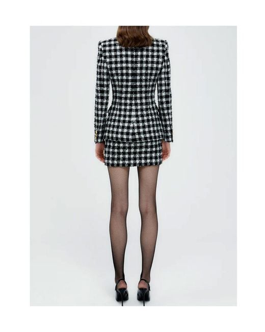 Alessandra Rich Multicolor Houndstooth Pattern Mini Skirt