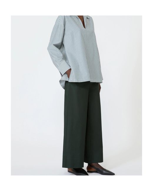 Max Mara Green Drawstring Wide-Leg Trousers