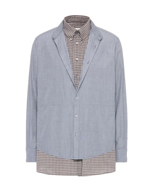 Maison Margiela Gray Double Layer Cotton Shirt for men
