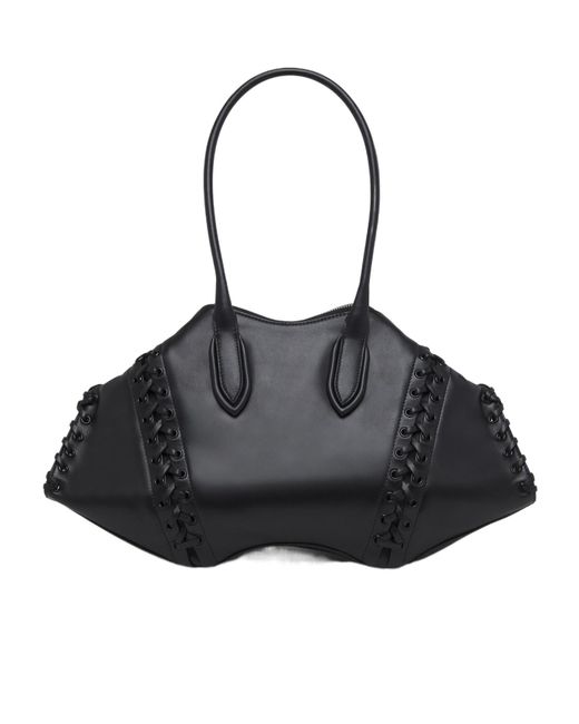McQueen Black Manta Lace-Up Shoulder Bag