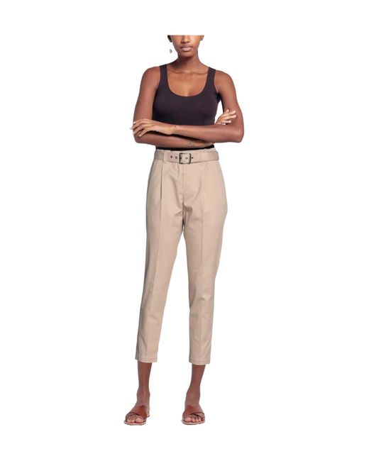 Brunello Cucinelli Natural Fitted Tapered Pants